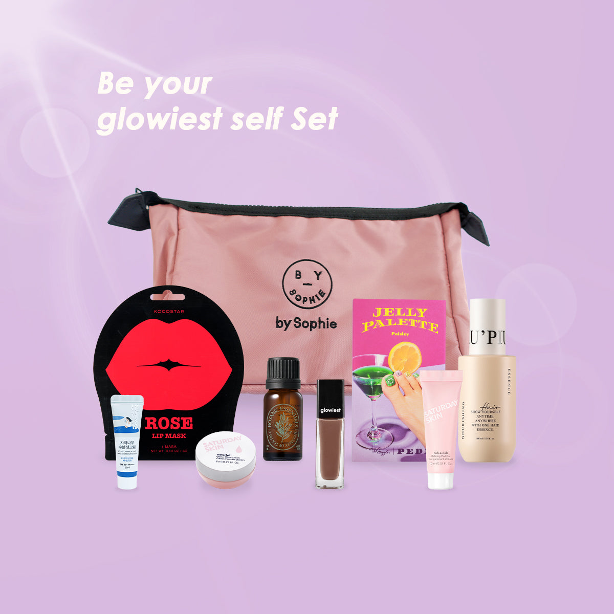 by Sophie Be your glowiest self Set (8 Beauty Products + by Sophie Bag)