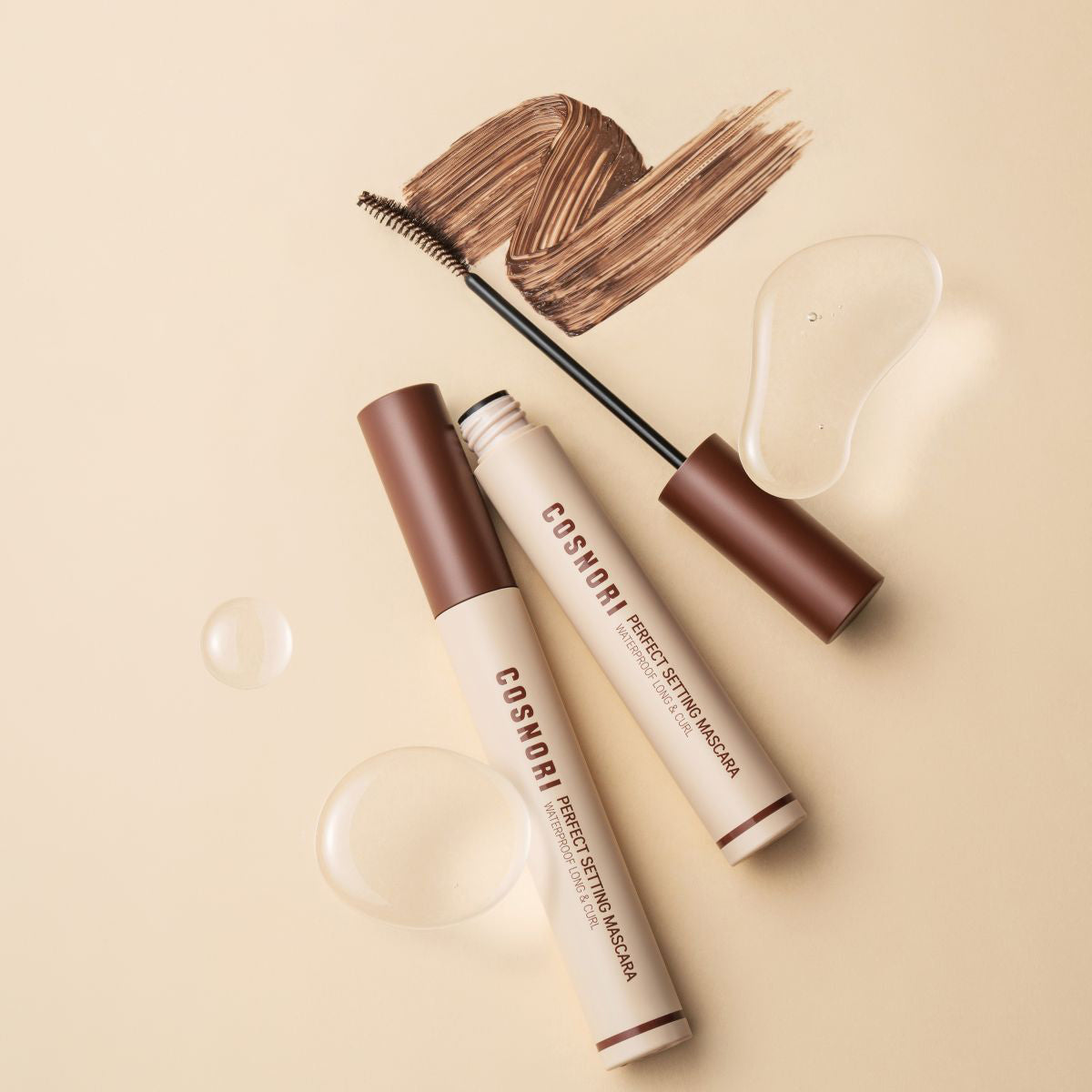 COSNORI Perfect Setting Mascara Waterproof Long&Curl 02 Cozy Brown (7ml) l Set of 2