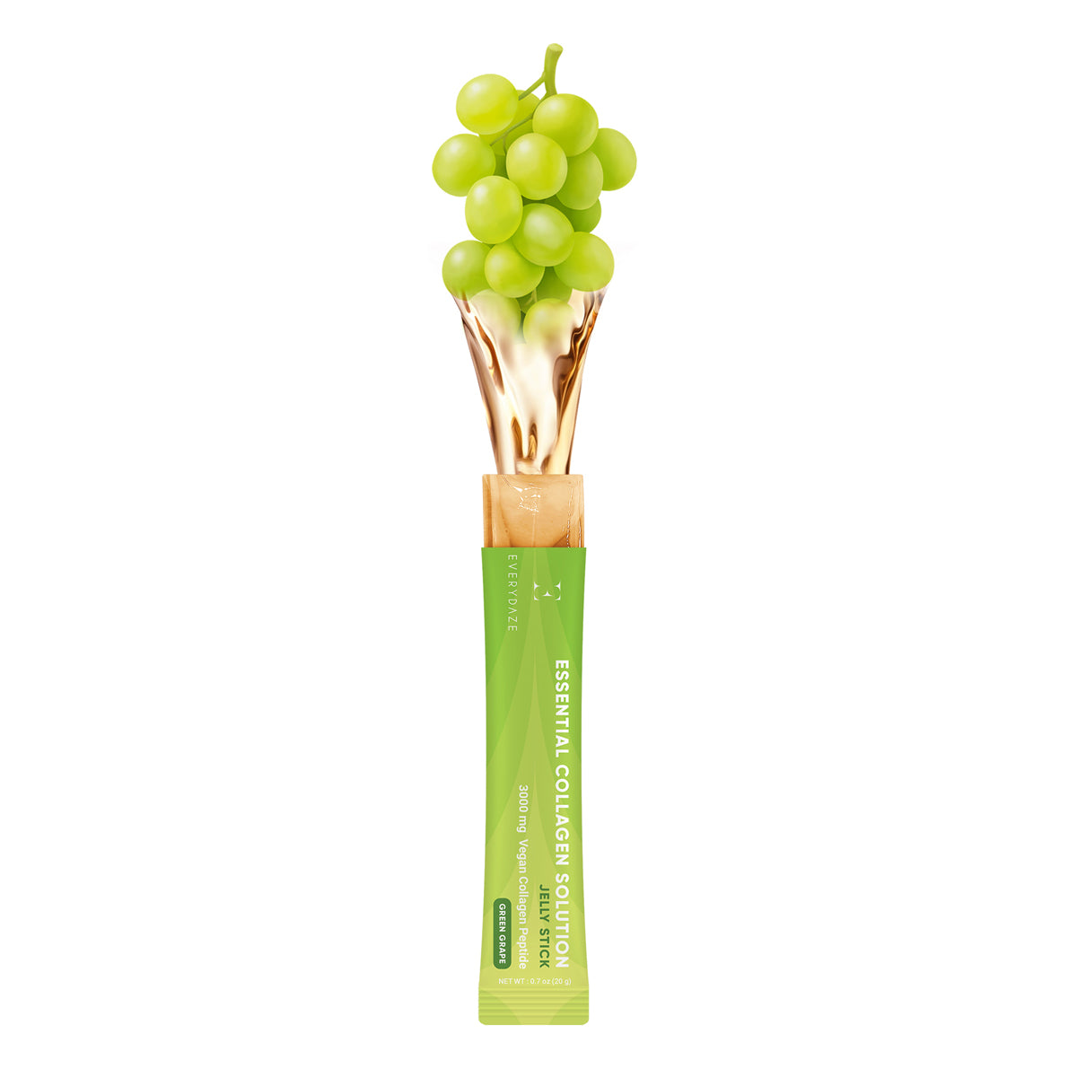 EVERYDAZE Collagen Solution Jelly Stick Green Grape - 20 Sticks (10 Sticks * 2)