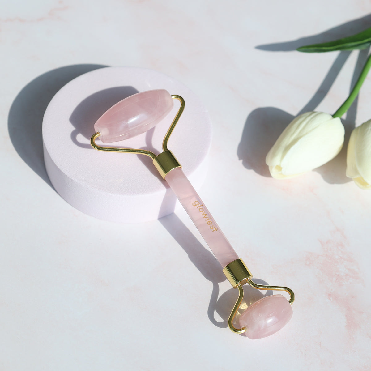 glowiest Rose Quartz Gua Sha and Face Roller Set