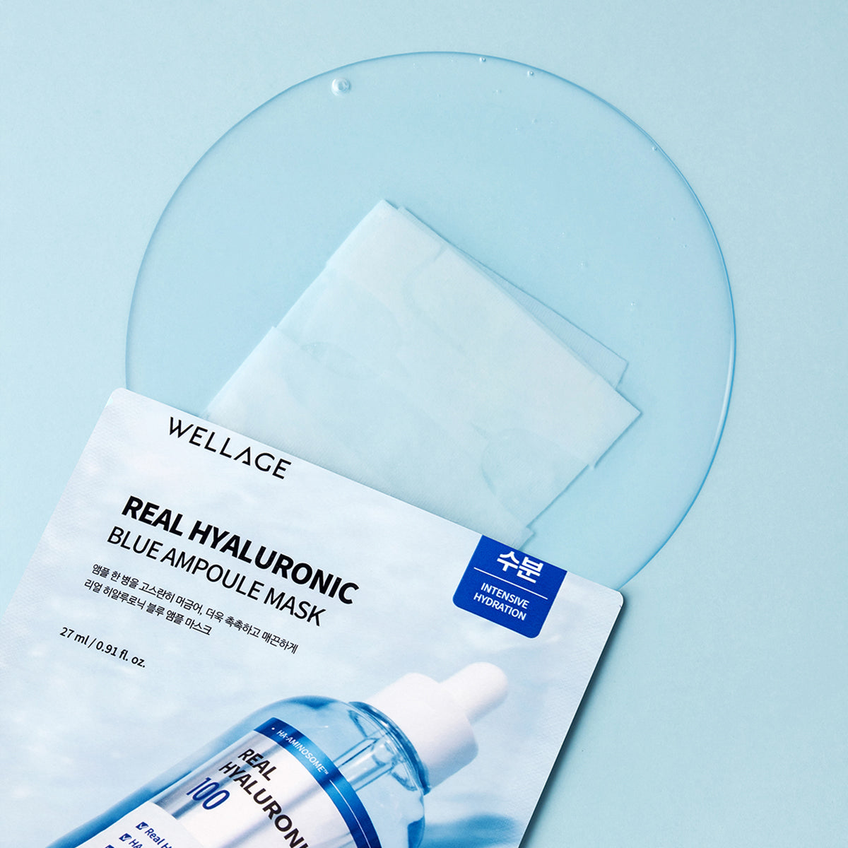 WELLAGE Real Hyaluronic Blue Ampoule Mask 5ea