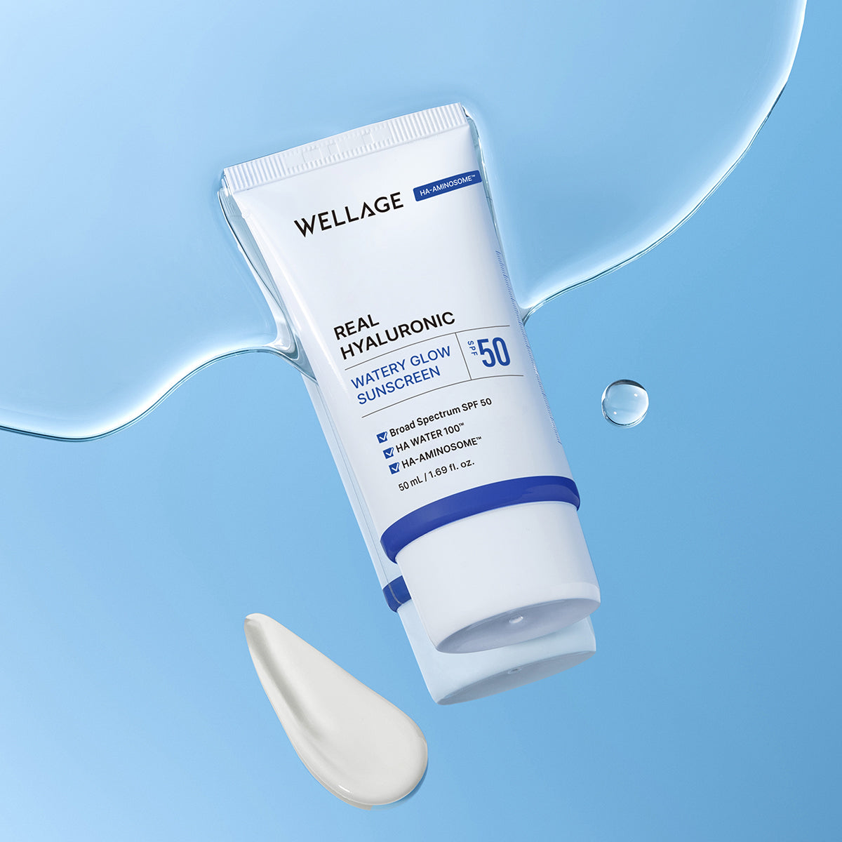 Wellage Real Hyaluronic Watery Glow Sunscreen 50mL l Set of 2