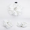 glowiest Effortless Satin Hair Scrunchie (White) - Set of 2